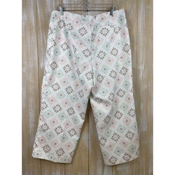 Bolle Golf Capri Pants Women’s Size 14 Cropped Athletic White Pink Green Pockets - Picture 3 of 10